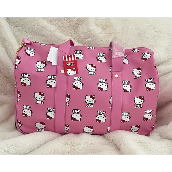 Bags | Hello Kitty Pink Wheeled Duffle Bag | Poshmark